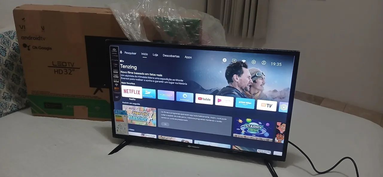 Tv vizzion 32 polegadas smart Android Bluetooth Cromecast semi-novo aceito cartão 
