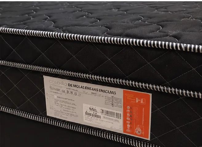 Cama de Casal com Colchão e Box Preto  - Foto 5