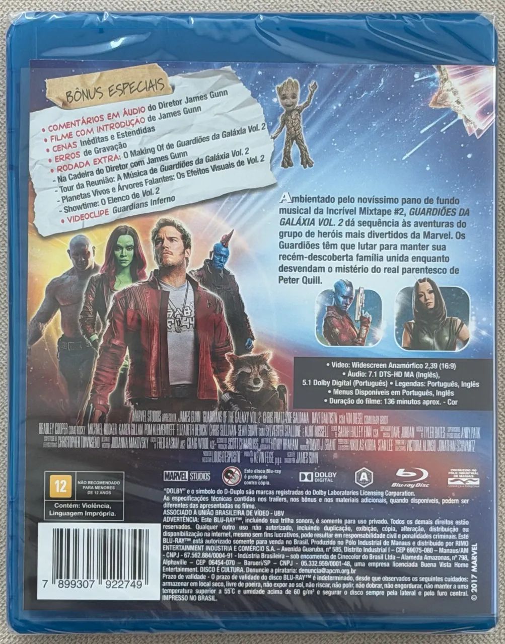 BLU-RAY GUARDIÕES DA GALÁXIA VOL. 2 (ORIGINAL E LACRADO) - Foto 2