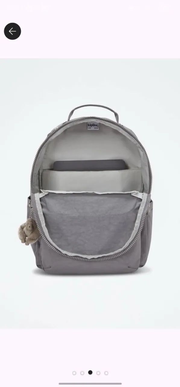 Mochila Seoul Kipling Cinza - Foto 3