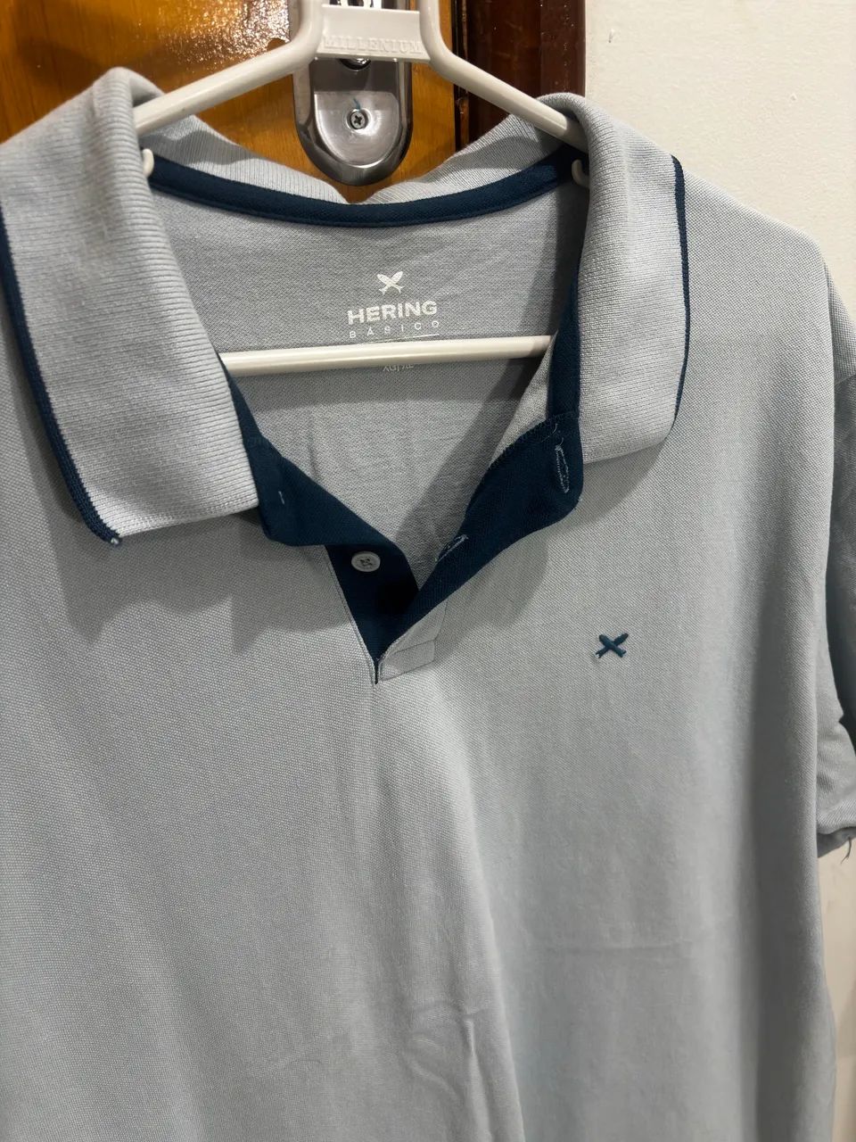 Camisa Polo Hering Azul  - Foto 3