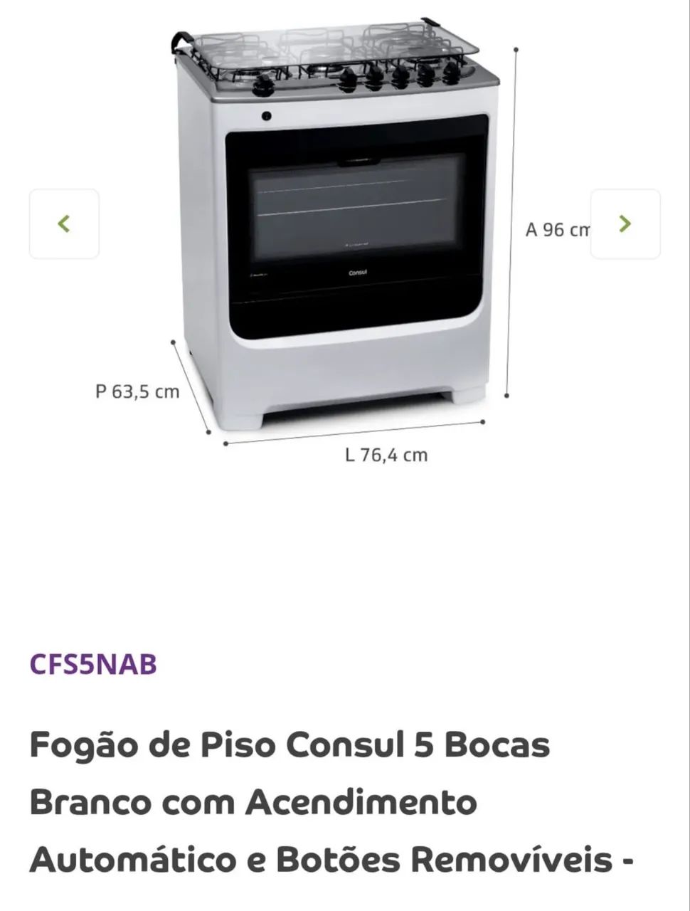 FOGÃO CONSUL 5 BOCAS