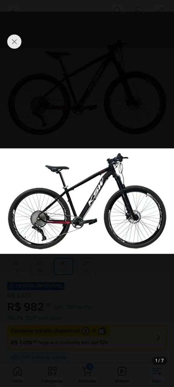 Bicicleta KWS XLT 100<br>