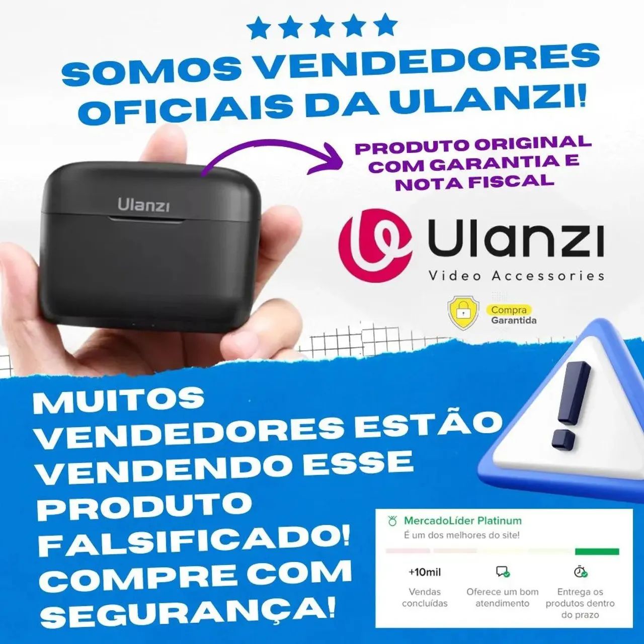 Microfone Sem Fio Ulanzi J12 Iphone Lightning C/  2 Mics - Foto 3
