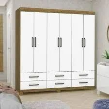 Guarda Roupa Dallas Cinamomo/Branco (Entrega Grátis)