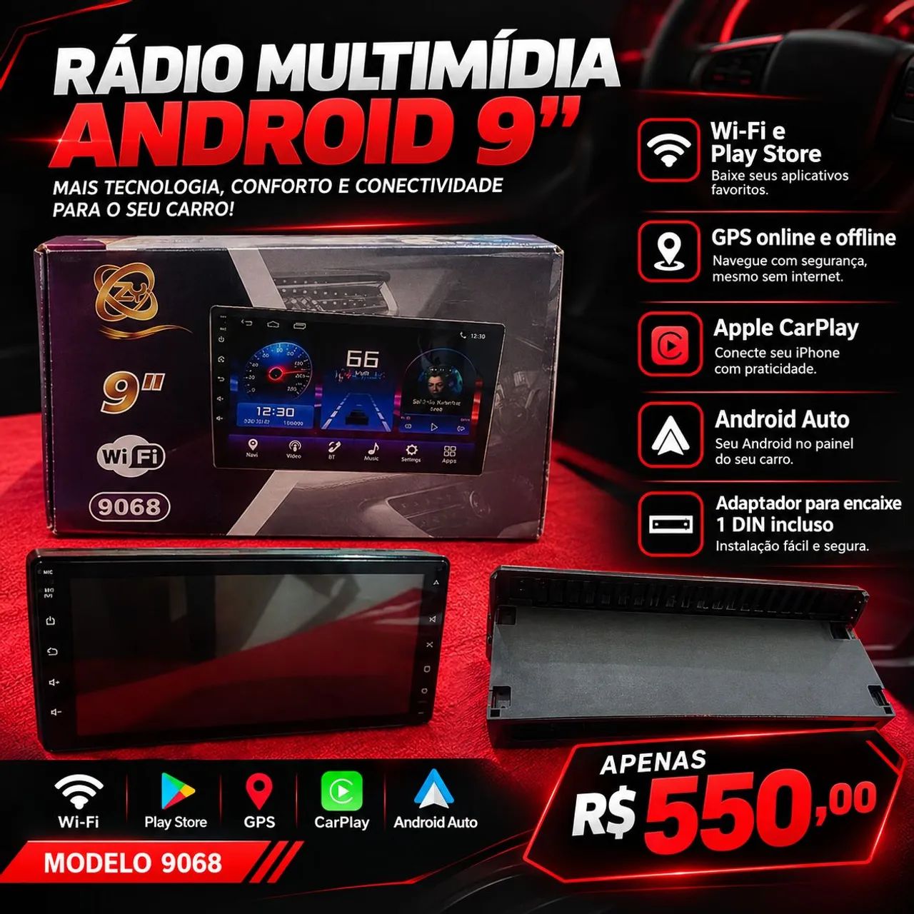 Rádio multimídia automotiva 