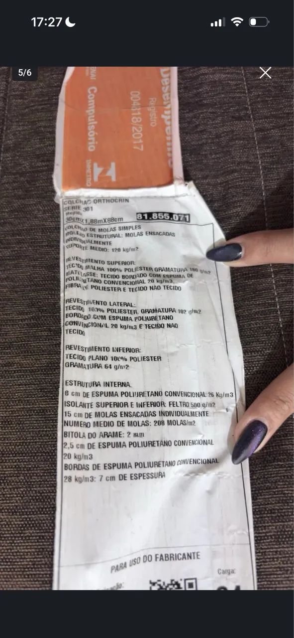 Colchão de solteiro orthocrin  - Foto 4