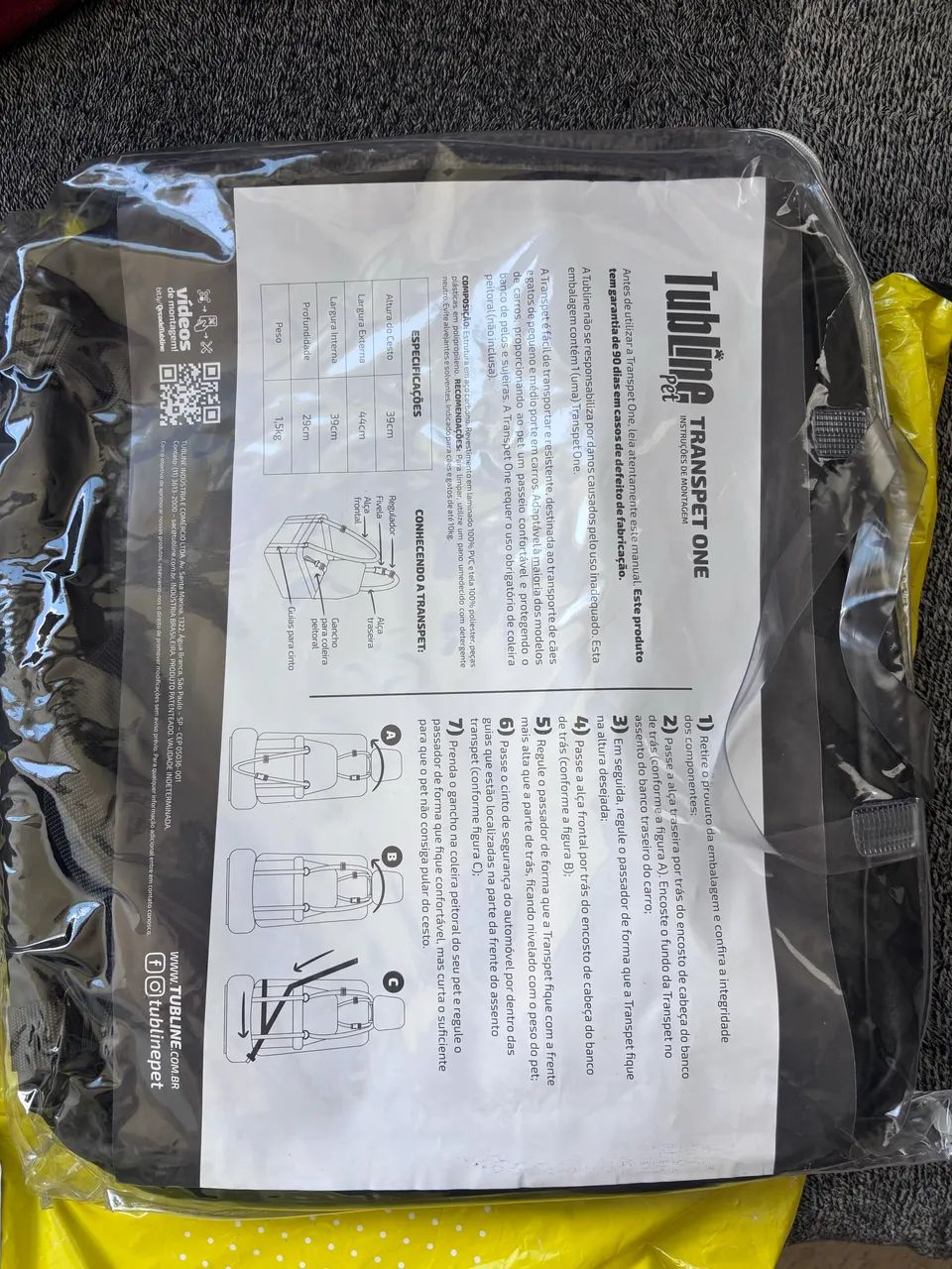 Assento Pet de couro Cães Gatos 10kg One  Tubline Transpet Carro - Foto 3