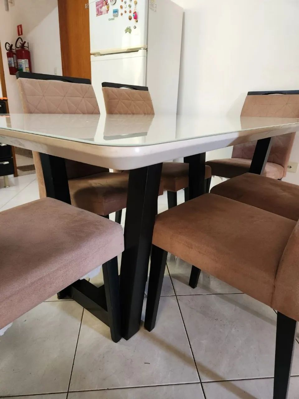  Mesa 6 lugares de jantar com cadeiras - Foto 3