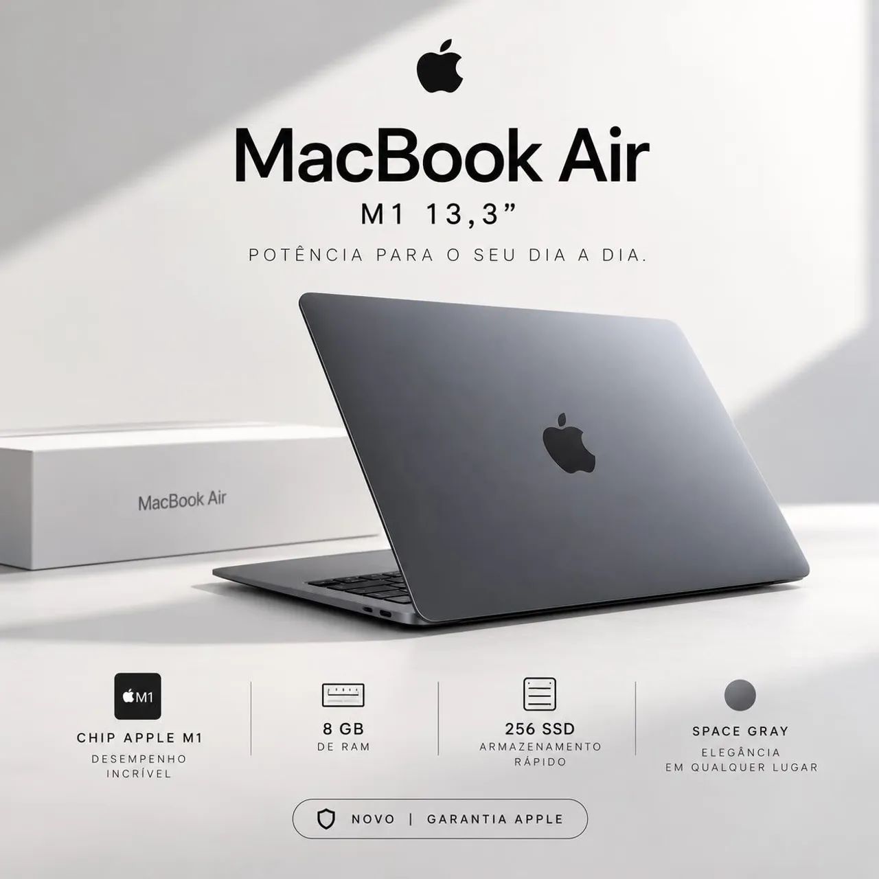 MacBook Air M1 NOVO / 256GB SSD 8GB Ram / Space gray - Notebooks