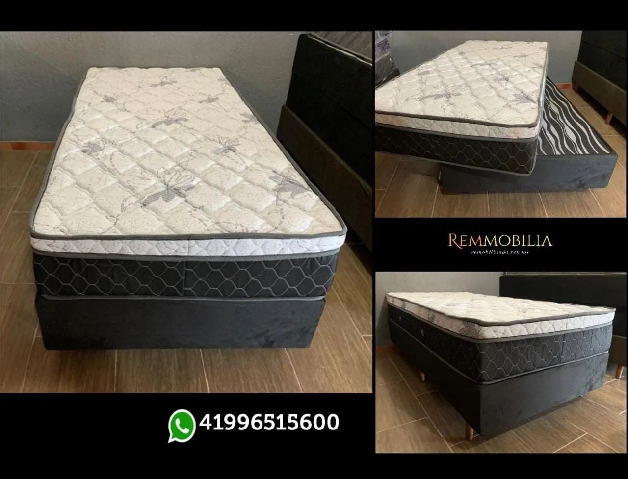 CAMA BOX SOLTEIRO MOLAS ENSACADAS - NOVA / ENTREGAMOS 