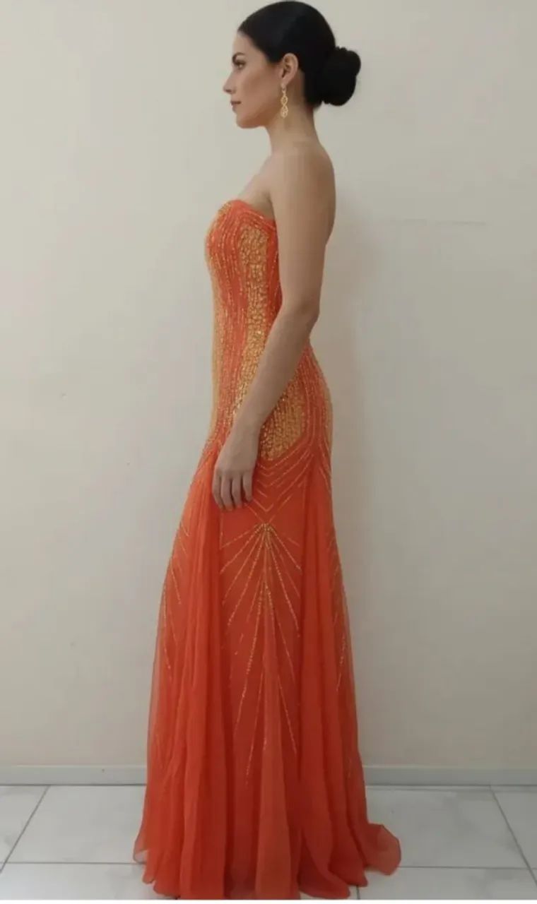 Vestido para festas laranja - Foto 2