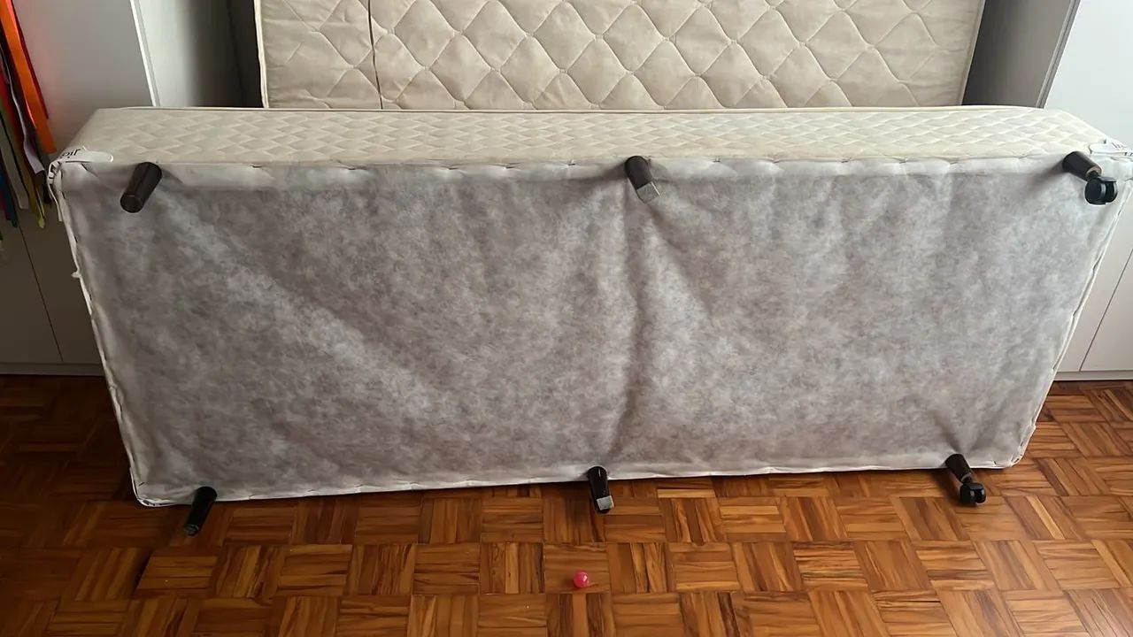 Cama box bipartido + colchão soft bambú 