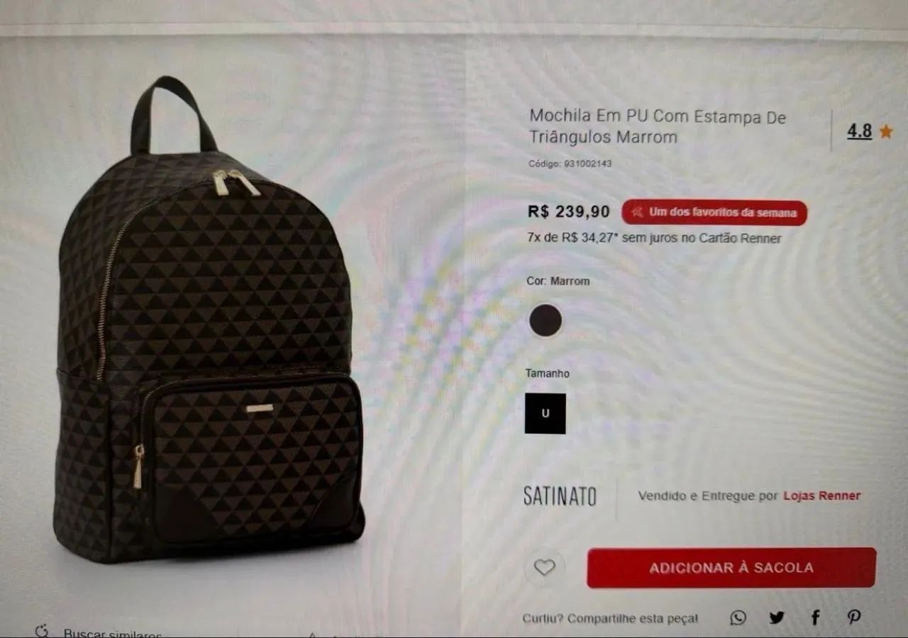 Mochila estampa triângulo  - Foto 2