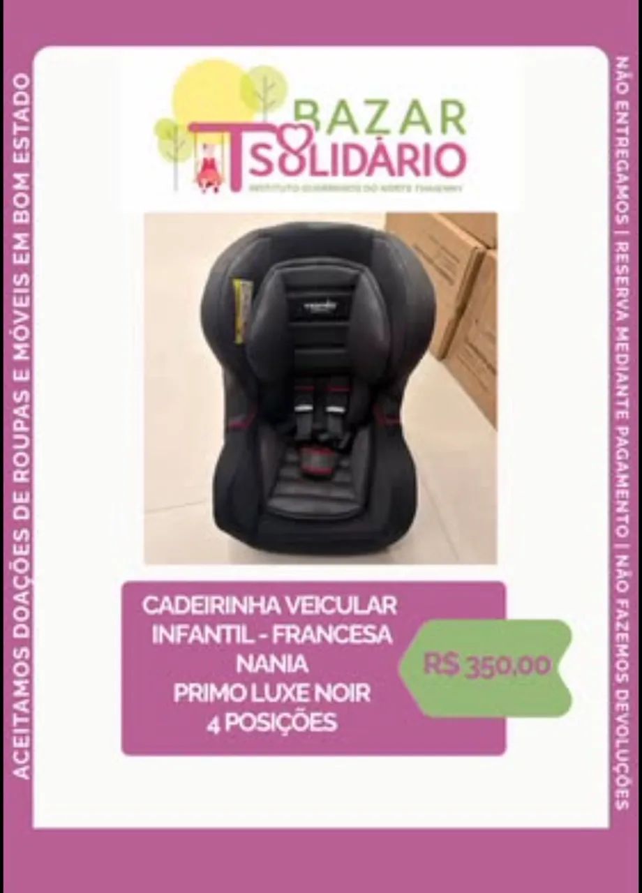 Cadeirinha veicular importada Nania Prime luxe noir - 4 posições - de 0 a 7 anos