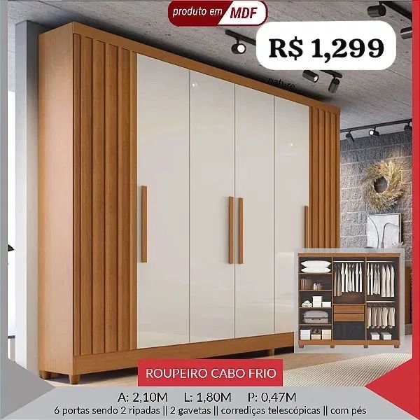 Guarda Roupa Casal MDF  - Foto 3