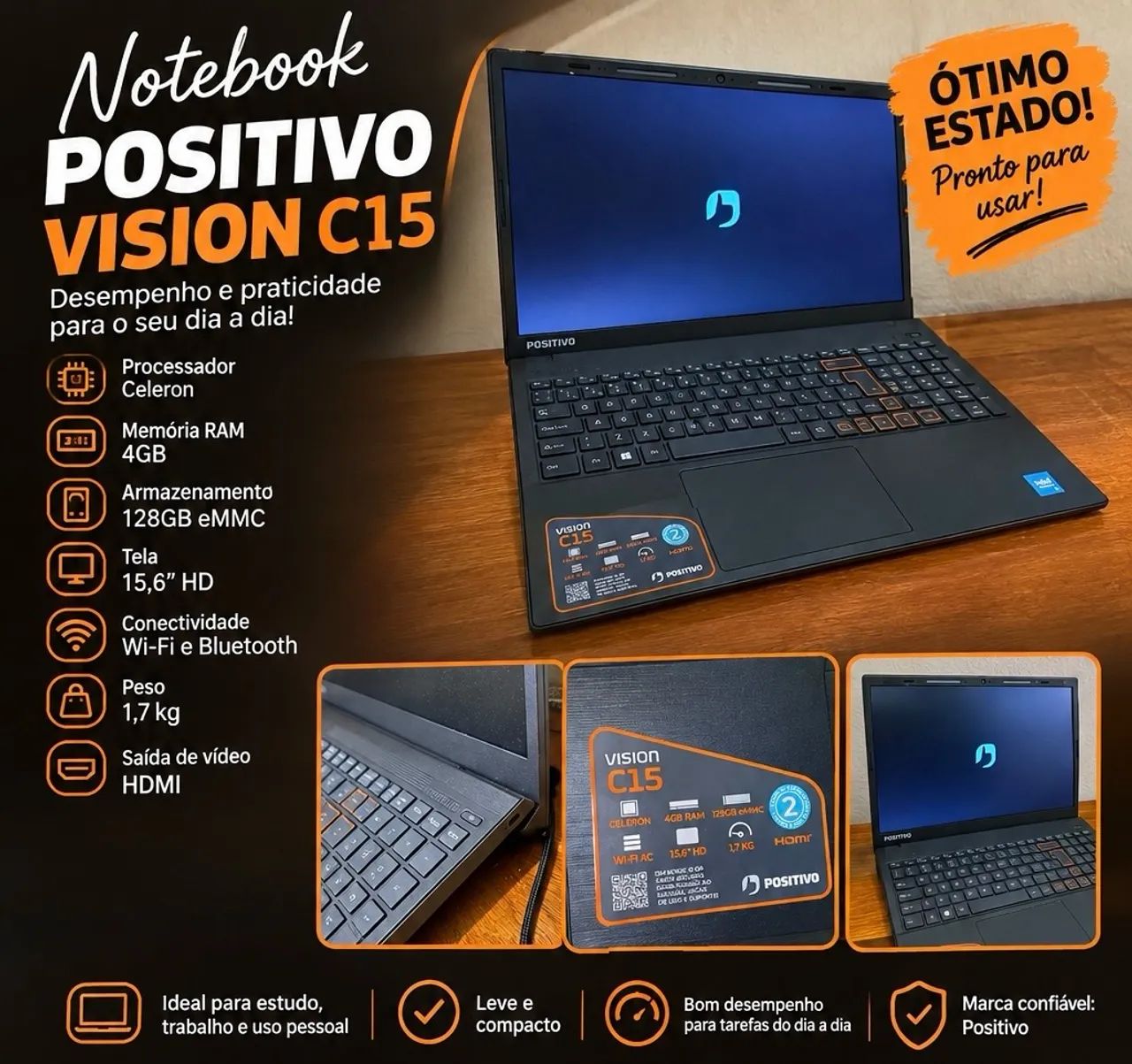 Notebook Positivo Vision C15 à venda!