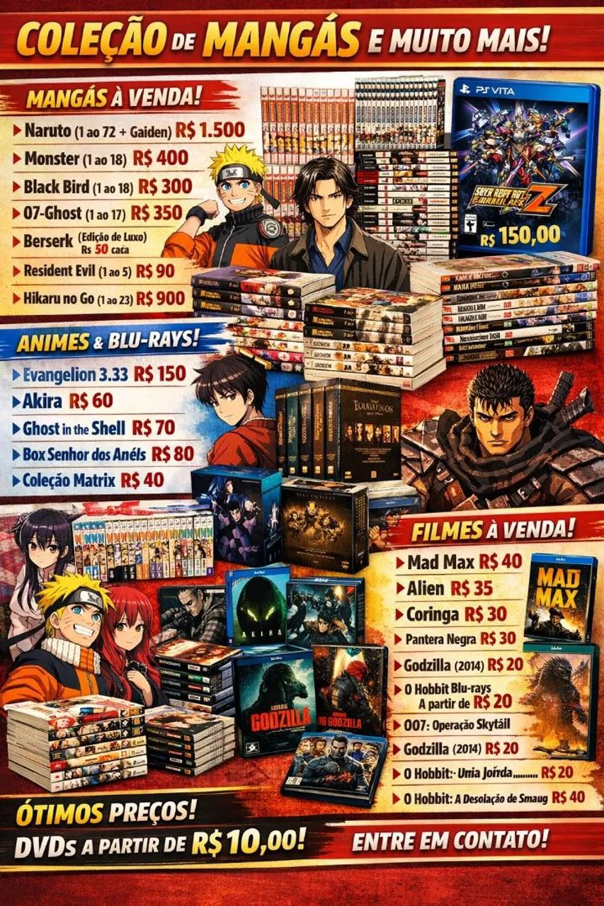 Desapego de Mangás, DVDs, Blu-rays e Jogos