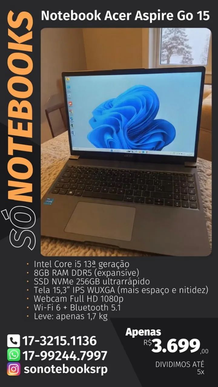 Notebook Acer Aspire GO 15
