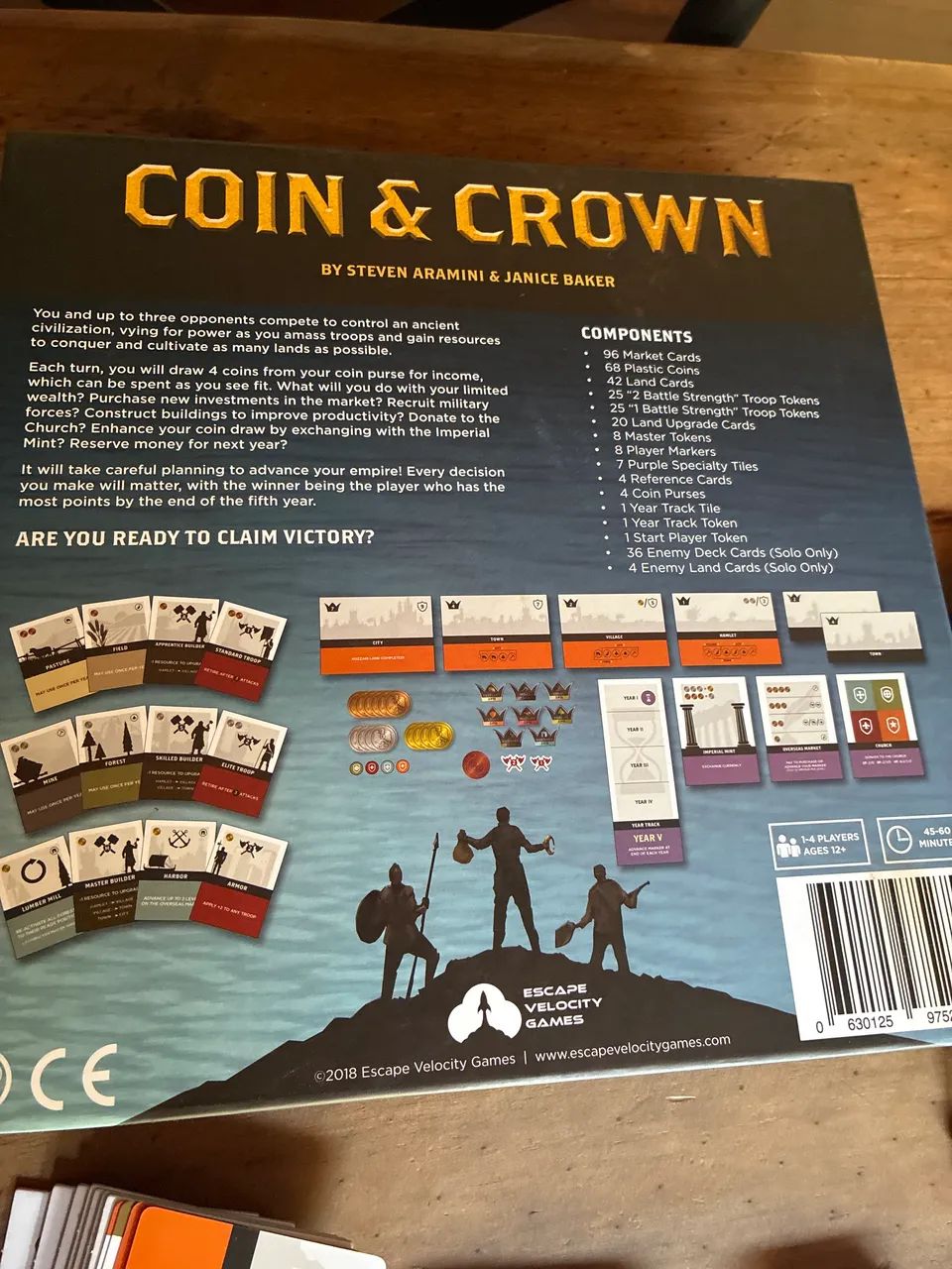 Jogo de tabuleiro Coin & Crown com modo solo Importado - Foto 4