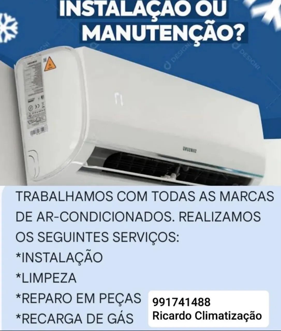 Instalação e limpeza central de ar