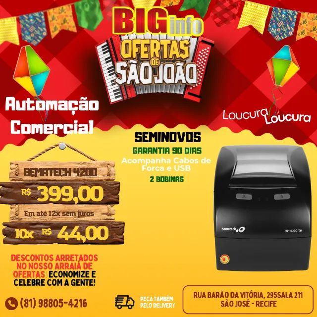 Impressora Termica Bematech Guilhotina USB - Em ate 10x Fixas 