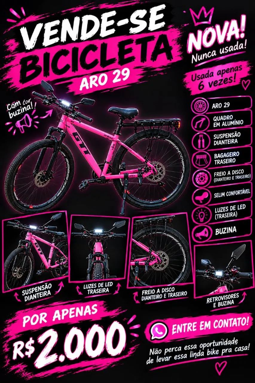 BICICLETA GTI ARO 29/MODIFICADA