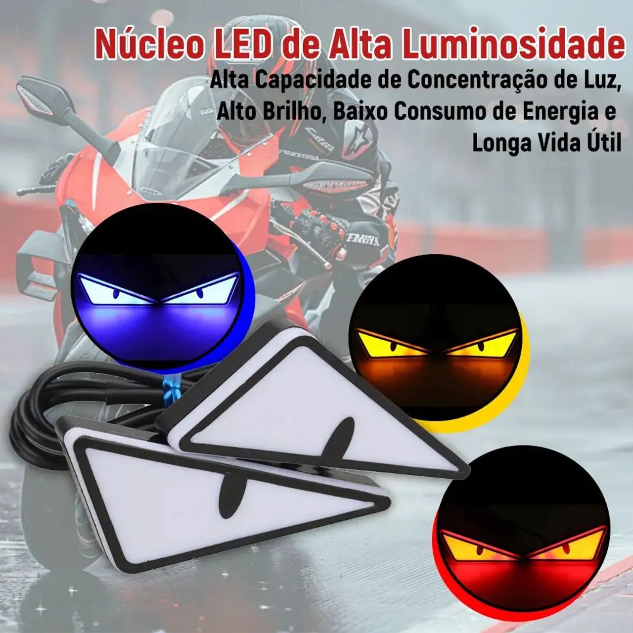 Olho LED azul e vermelho (2pcs) - Foto 3