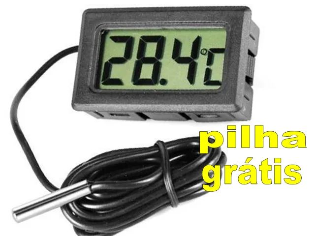 termostato digital Termômetro Lcd Aquário Ambiente Sensor Externo 