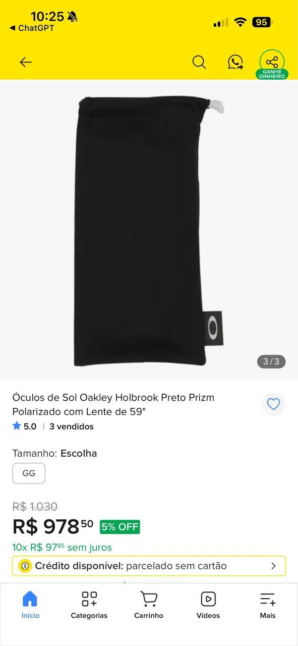 Óculos de Sol Oakley Black Polarized - Foto 4
