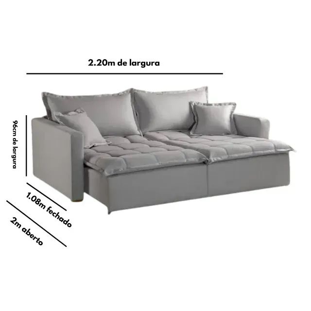 Sofá-Cama 4 Lugares 2,20m - Foto 2
