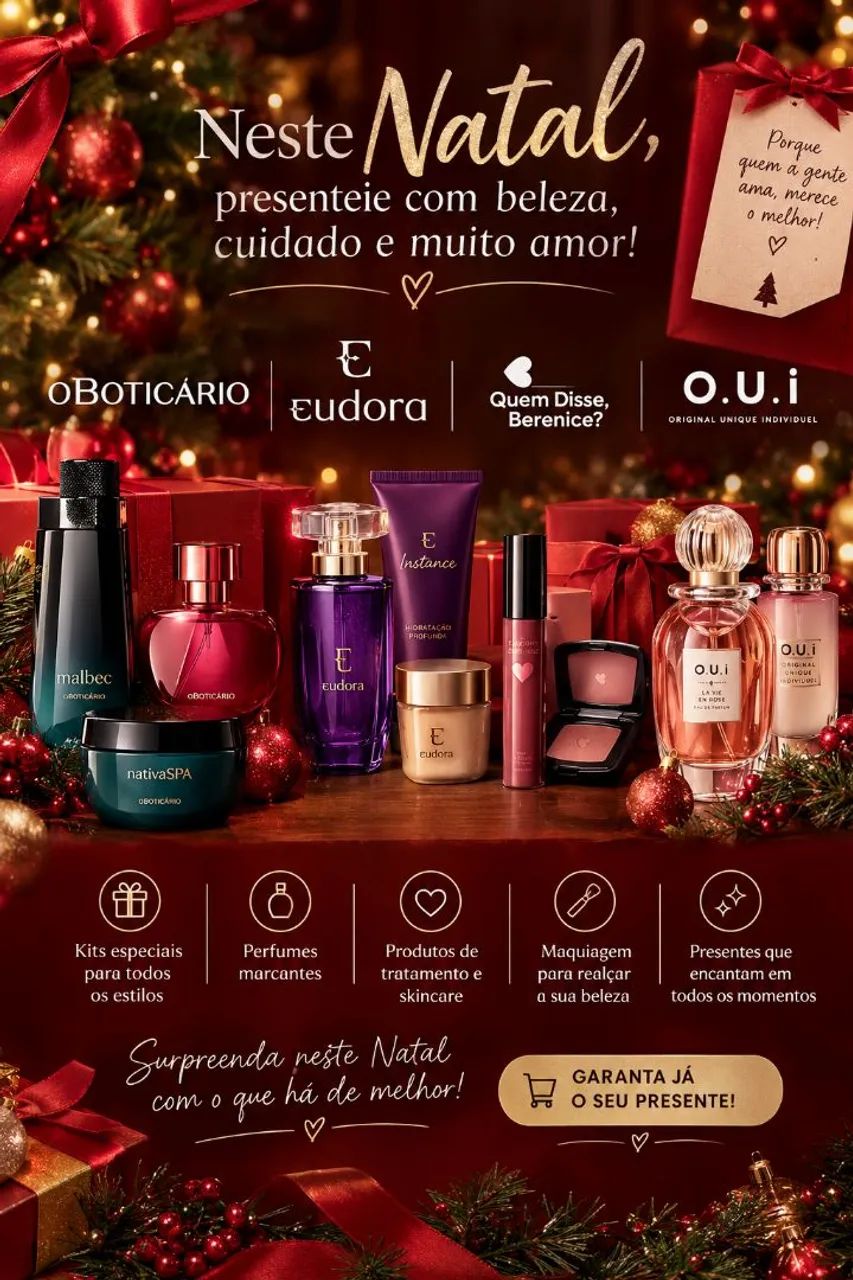 Perfume, hidratantes e makes 