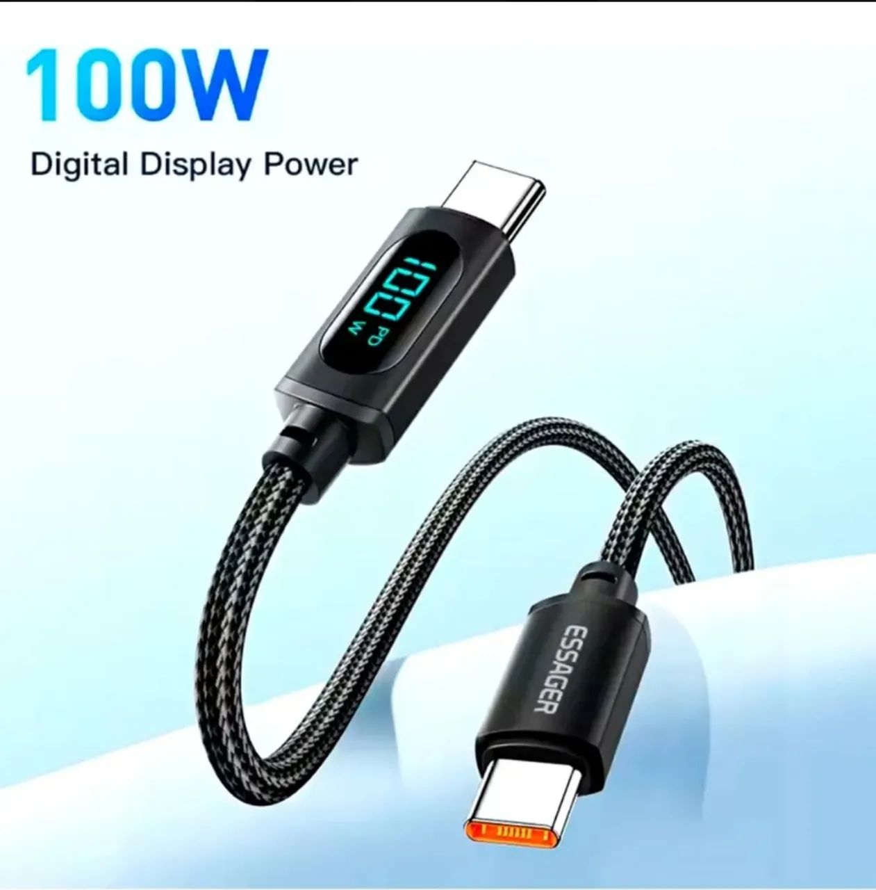 Cabo USB-C de 2 metros com display digital  - Foto 2