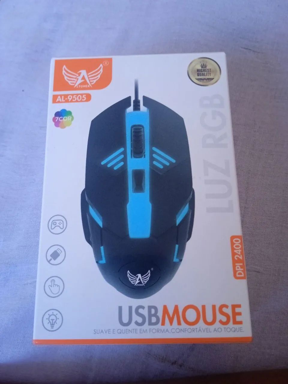 Mouse gamer com led 