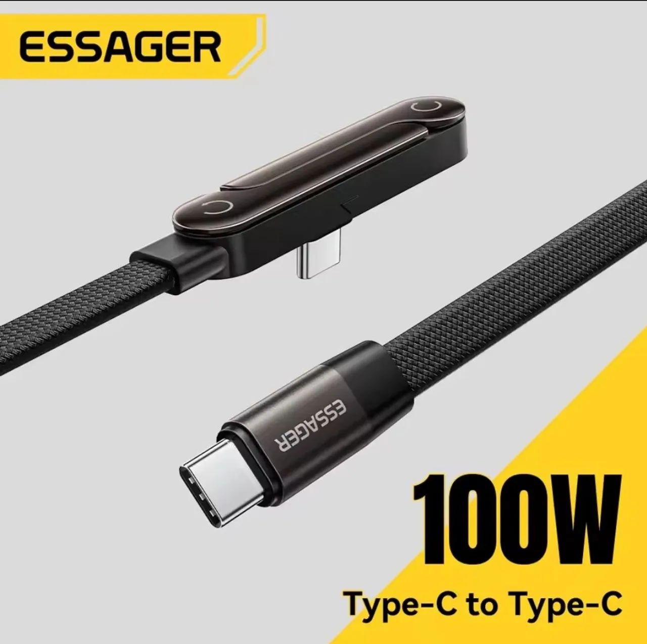 Cabo Tipo-C para Tipo-C 100w 90º com suporte original  - Foto 4
