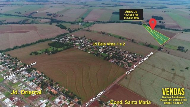 Sitio com 14,45 Ha ( 144.551 mts ) Prox. Perímetro Urbano.