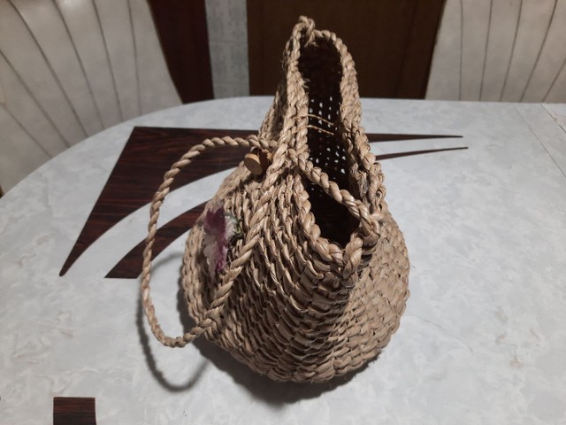 Bolsa moda Praia e Piscina de Palha Rústica.  Vintage .  - Foto 3