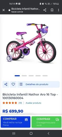 Bicicleta Infantil Nathor Aro 16 Top - 100130160004