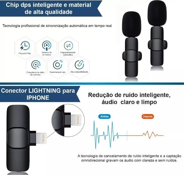 Microfone Lapela Duplo - iPhone IOS - Foto 3