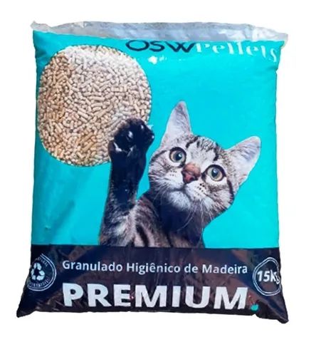 Granulado Higienico 15Kg ALtíssima Absorção Madeira Tratada.  Gatos, Coelhos, Porquinhos