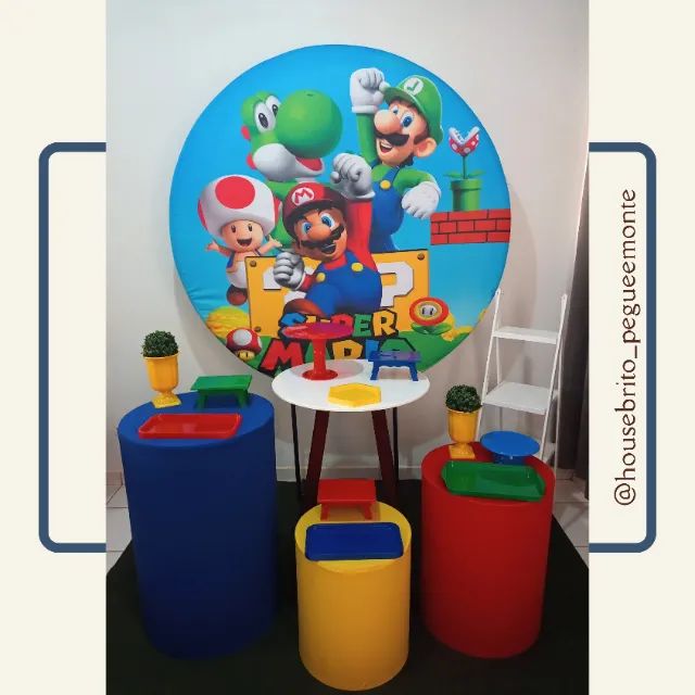 ALUGUEL Decoração Super Mário Bros - Pegue e Monte