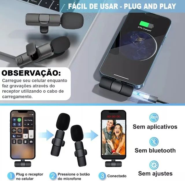 Microfone Lapela Duplo - iPhone IOS - Foto 2