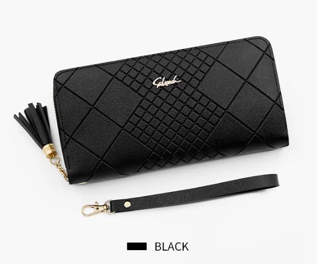 Bolsa com Zipper para mulheres, porta-moedas, suporte dinheiro, telefone, bolso grande - Foto 4