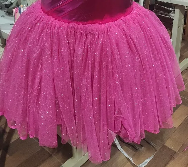 Carnaval Saia tule rosa barbie - ateliê