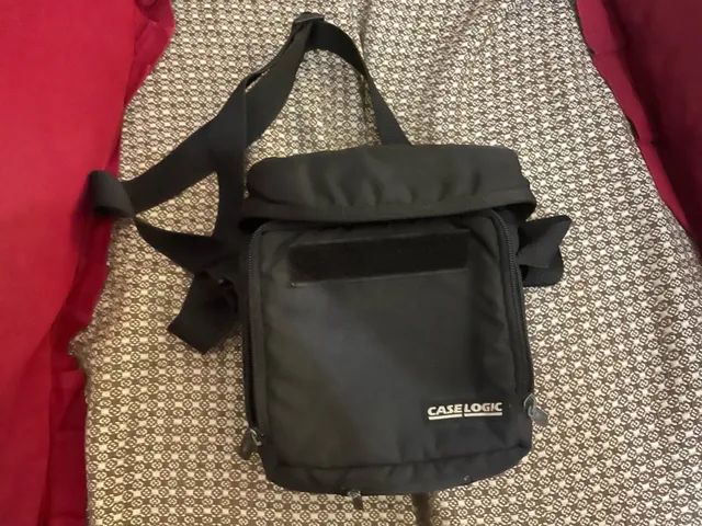 Bolsa acolchoada vintage Case Logic portátil CD player Walkman pacote com babá - Foto 2