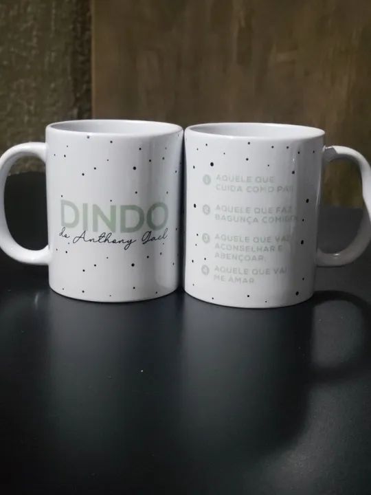 Caneca personalizada dindos padrinho e madrinha convite bebê  - Foto 4