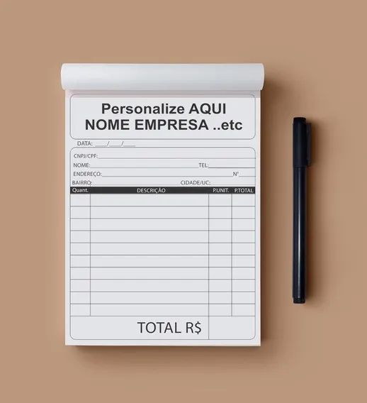 Bloco de pedido, bloco de recibo personalizado, comandas, os com sua logomarca