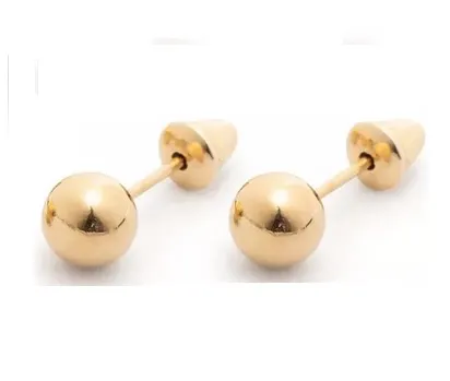 Brincos Bola 7 mm Ouro 18 Kilates