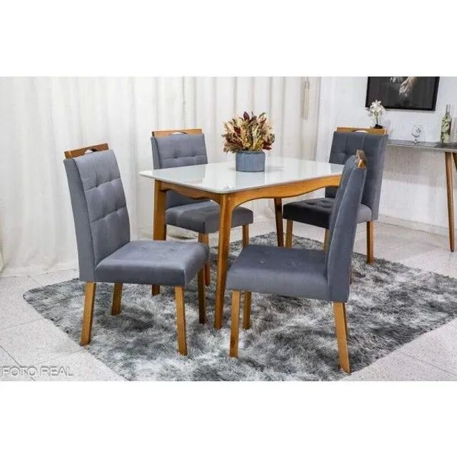 Mesa de Jantar Escócia  com 4 cadeiras !! Rf8227m - Foto 3