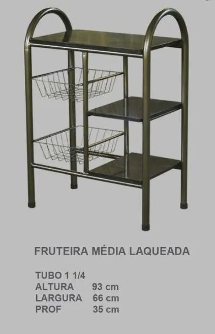 Fruteira Tubular Média Prateleira Granito 2 Cestos. Produto Novo Direto de Fábrica. - Foto 3